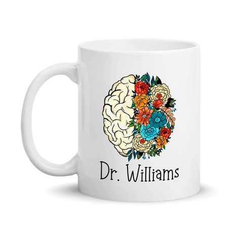 PRICES MAY VARY. [PERSONALIZED GIFT]: This custom Brains Neuro Floral coffee mug will make a unique and heartwarming gift for Neurologist, Neurosurgeon, Neuroscience, Neurology Nurse, Psychologist, Women, Men or your loved ones. It's the thoughtful gift for Birthday, Christmas, Thank You or any special occasion. [START TO CUSTOMIZE]: Click "Customize Now" and start to design your great quality mug. You just choose size then enter name, … you want to customize. The design is printed on both sides Neurology Nursing, Floral Brain, Mug With Name, Floral Mug, Name Mugs, Neurology, Neuroscience, Christmas Crafts Diy, Psychologist