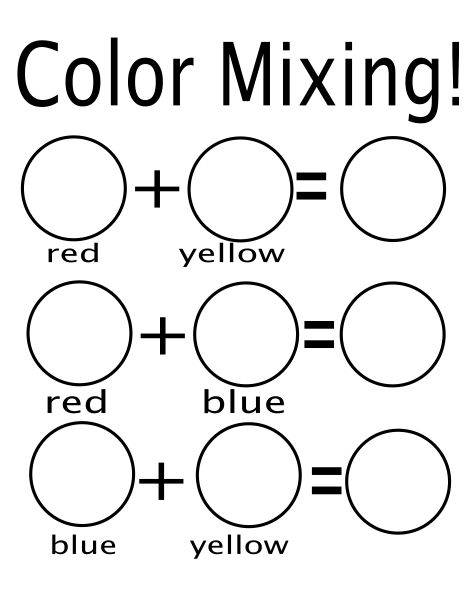 Color-mixing Worksheet Printable Art Circle Time Activities, Color Unit Kindergarten, Color Mixing Printable, Color Wheel For Preschoolers, Prek Math Activities Worksheets, Color Wheel Kindergarten, Color Theory Kindergarten, Color Wheel Activities For Kids, Color Theory Activities