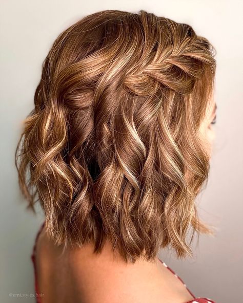 Wedding Hair With Braid, Prom Hairstyle, Messy Curls, Guest Hair, Prom Hairstyles For Short Hair, 2024 Prom, Vlasové Trendy, Hairstyle Inspiration, Bridesmaid Hair Short