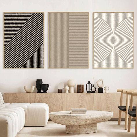 PRICES MAY VARY. 【Neutral Wall Art Size】: Size:16x24in(40x60cm). only contains canvas poster, unframed 【Modern Abstract Wall Art】: The combination of simple patterns and lines creates an elegant and warm atmosphere for the room, Adding minimalist and abstract elements to the wall makes the room more cozy, unique, and artistic and the vivid color brings you the perfect visual enjoyment. 【Minimalist Home Decor】: The minimalistic design effortlessly complements various decor styles, making it a ver Simple Chic Decor, Grey And Rattan Living Room, Wall Art Modern Living Room, Living Room Designs Affordable, Office Decor Modern Chic, Beige Grey White Living Room, Traditional Bedroom Wall Decor, Picture Sizes On Wall Living Room, Gap Between Couch And Wall