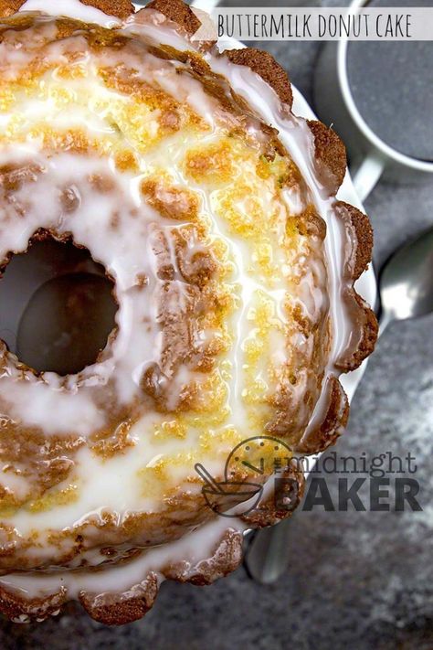 Buttermilk Doughnut Cake, Buttermilk Bundt Cake Recipes, Buttermilk Donut Cake, Buttermilk Cheesecake, Donut Cake Birthday, Spice Pound Cake, Buttermilk Donuts, Donut Cake, Buttermilk Recipes