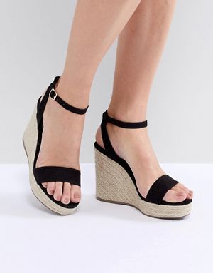 Black Shoe Boots, Hak Tinggi, Elegant Heels, Wedges Style, Wedge Pumps, Espadrille Wedge, Wedge Espadrille, Boots For Sale, Espadrilles Wedges