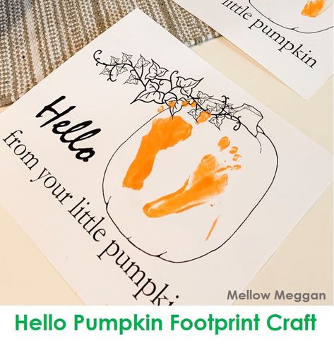 Pumpkin Handprint, Baby Art Projects, Footprint Crafts, Toddler Art Projects, Hand Prints, Daycare Activities, Footprint Art, Handprint Crafts, Daycare Crafts