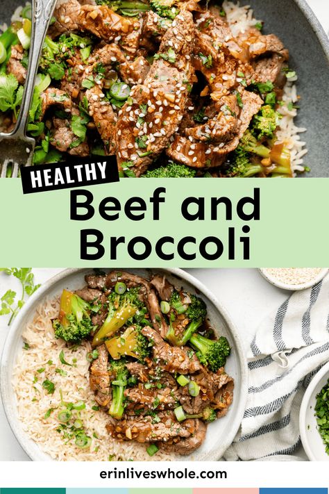 Enjoy a savory and filling option with this Healthy Beef and Broccoli recipe. Complete with a homemade sauce, you can't go wrong! Beef And Broccoli Sauce, Healthy Beef And Broccoli, Beef And Broccoli Recipe, Steak And Broccoli, Easy Beef And Broccoli, Chinese Beef, Beef Broccoli, Beef Dinners, Healthy Beef