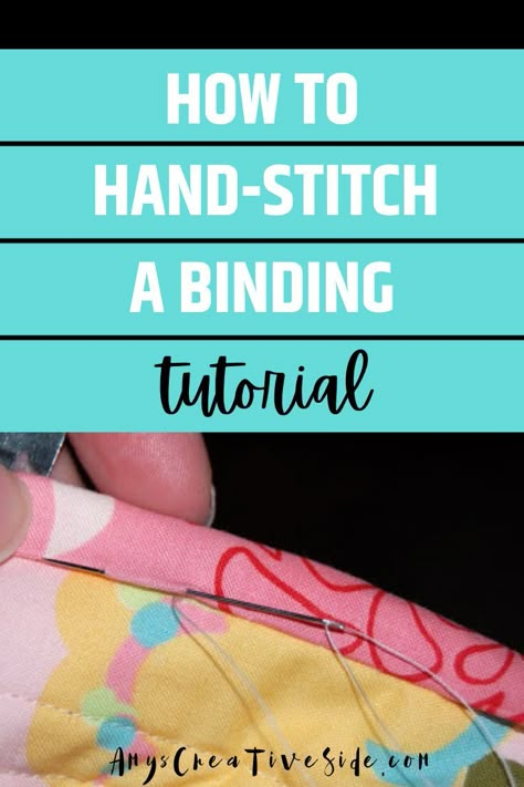 Sewing Quilt Binding By Hand, Hand Sewing Quilt Binding, Hand Sewing Binding On A Quilt, Binding On A Quilt, Binding Tips, Hand Quilting Technique, Quilt Binding Tutorial, Easy Quilting, Stitch Binding