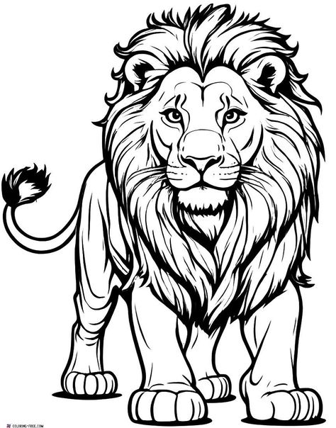 Lion Coloring Pages (Free Printables) Lion In A Suit, Gir Forest, Lion Coloring, Daniel In The Lion's Den, Lion Mandala, Lion Coloring Pages, Lion Family, Lion Drawing, School Store