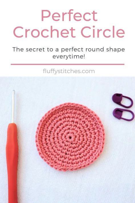 Perfect Circle Crochet Pattern, How To Crochet Perfect Circle, Round Crochet Coaster Pattern, How To Crochet A Perfect Circle, How To Make A Crochet Circle, Single Crochet Circle, Circular Placemats, Amigurumi Techniques, Crochet Help