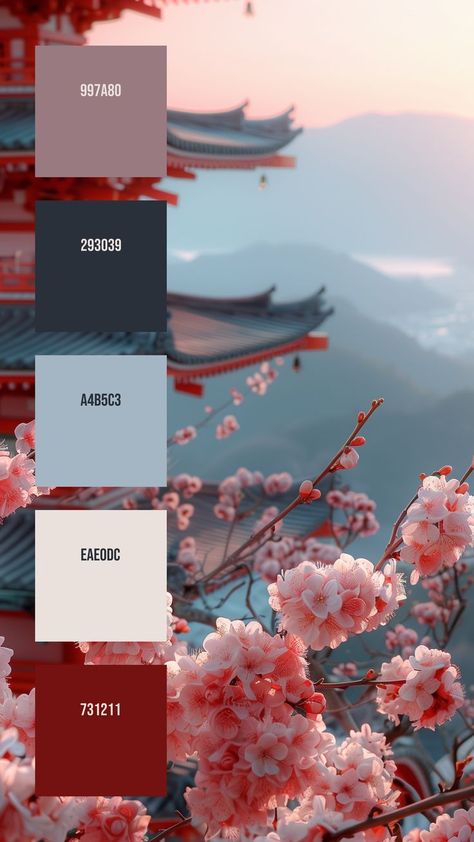 Colors: 997A80 ° 293039 ° A4B5C3 ° EAE0DC ° 731211 Distant Mountains, Color Design Inspiration, Hex Color Palette, Color Palette Challenge, Red Colour Palette, Color Schemes Colour Palettes, Paint Color Palettes, Color Palette Pink, Color Palate