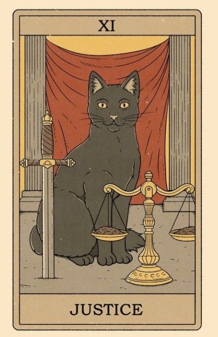 Tarot Card, Black Cat, Black