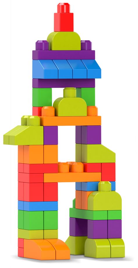 Mega Bloks Build 'n Create Set with 250 Colorful Building Blocks Blocks Building Ideas, Blocks For Toddlers, Mega Blocks, Big Building, Tower Building, Mega Bloks, Colourful Buildings, Toy Blocks, Building Ideas