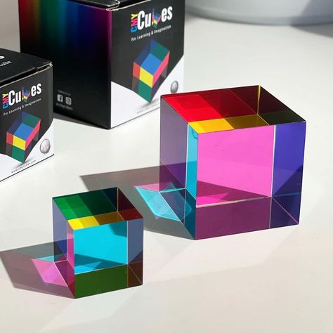 Candy Cube Table, Office Desk Toys Gadgets, Rubik Cube Table, Color Cian, Color Cube, Subtractive Color, Kinetic Art, Kids Gift Guide, Art Desk