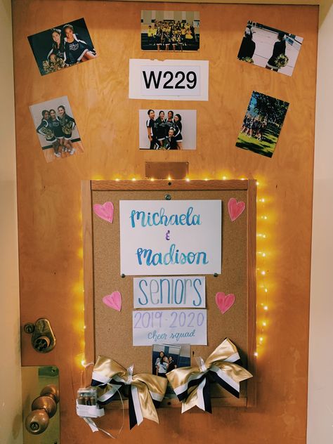 Dorm door decoration// college dorm room Dorm Door Decorations College, Dorm Door Decor, College Dorm Door, Dorms Ideas, Dorm Vibes, Door Decorations College, Dorm Packing, Dorm Door Decorations, Dorm Room Doors