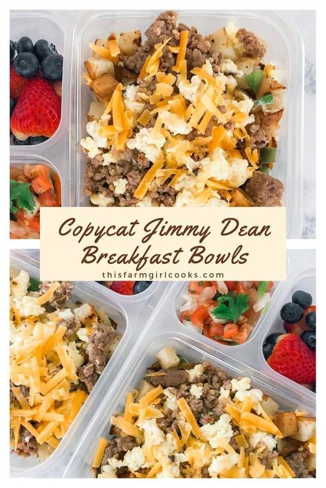 Jimmy Dean Breakfast Bowl, Field Meals, Pork Sausages, Diy Breakfast, Weekly Meal Prep, Breakfast Prep, Jimmy Dean, Freezer Breakfast, Egg Recipes For Breakfast