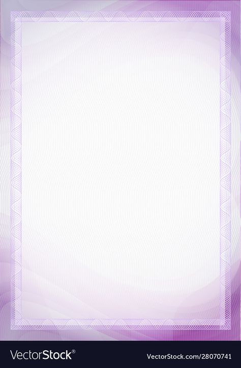 A4 Size Paper Background Design, Purple Border Design, A4 Size Paper Border Design, Bank Documents, Vintage Certificate, Background Violet, Baby Food Jar Crafts, A4 Size Paper, Purple Border