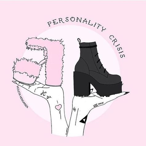 Split personality 👭✌🏼Got a Bae like this? Tag them @daisylucky007 🦄🕷 #alwaysaunicorntho #2moods Personality Crisis, Neo Grunge, Tokyo Street Fashion, Pastel Grunge, Goth Aesthetic, Charcoal Drawing, Drawing Tutorials, Creepy Cute, Soft Grunge