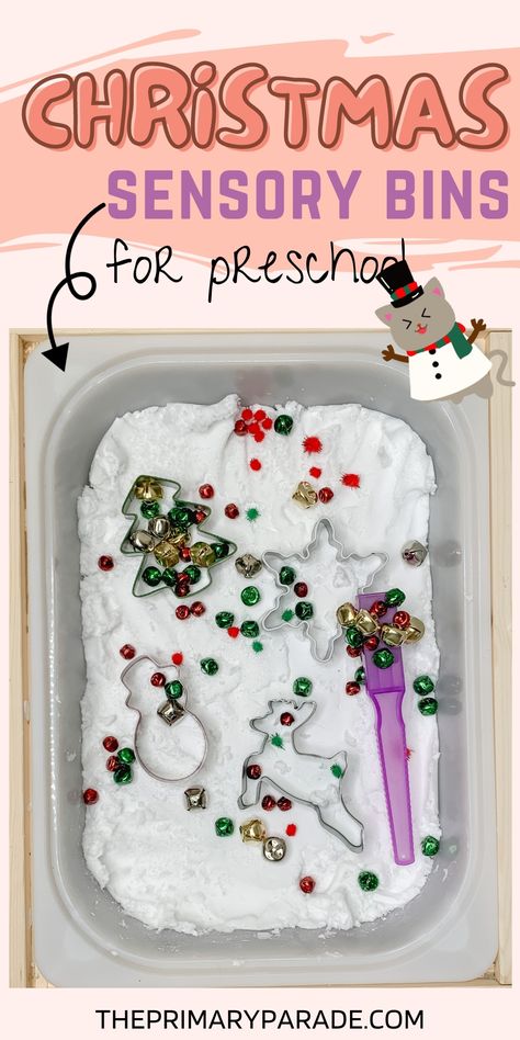 Pretend Snow, Sensory Bins For Toddlers, Winter Sensory Bin, Winter Sensory, Christmas Sensory, Prek Activities, Toddler Sensory Bins, Preschool Christmas Activities, December Activities