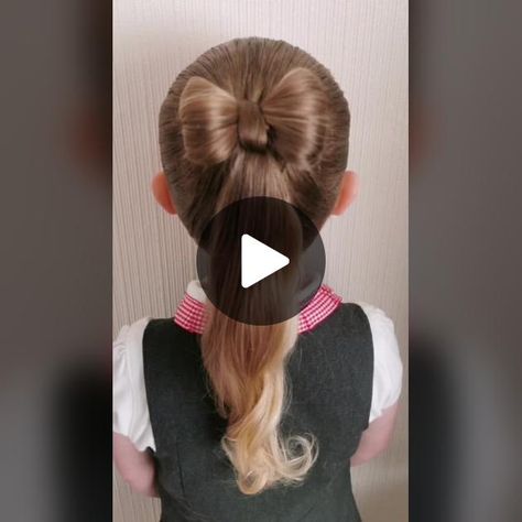 Cute Bow Hairstyle, Kids Updo Hairstyles, Easy Hair Dos, Bow Hairstyles, Barbie Film, Girls Updo, Cute Toddler Hairstyles, Easy Little Girl Hairstyles, Easy Hairstyles For Kids