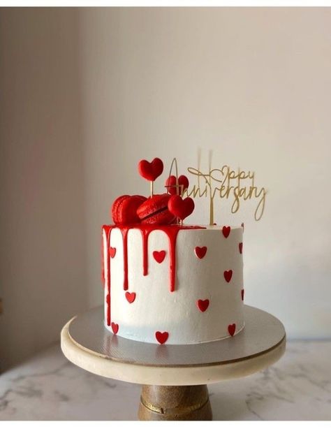 Simple Aniversary Cakes, Cake Designs For Valentines Day, Anniversary Cake Designs Anniversary Cake Designs Simple, Simple Cake For Anniversary, Birthday Cake Valentines Day, Annivarsy Cake Ideas, Cakes Design For Anniversary, Cake Designs Anniversary Simple, Anniversary Cake Simple Design