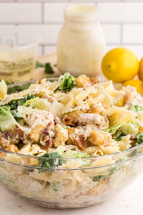 Pasta Salad Chicken, Salad And Chicken, Chicken Caesar Pasta, Caesar Pasta Salad, Caesar Pasta, Chicken Caesar Pasta Salad, Salad Dinner, Salad Chicken, Salad Salad