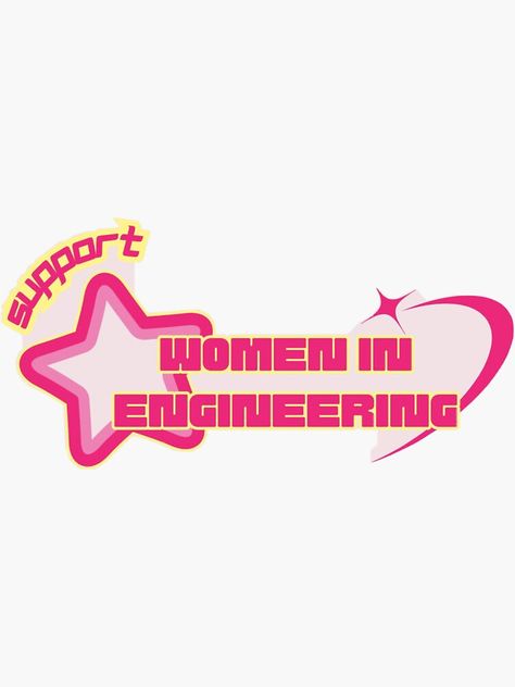 "Y2K Support Women in Engineering" Sticker for Sale by meggwill Engineer Girl Aesthetic, Female Engineer Aesthetic, Engineering Stickers, Vision Board Stickers, Engineering Women, Engineer Stickers, Women Engineer, Engineering Aesthetic, Women In Engineering