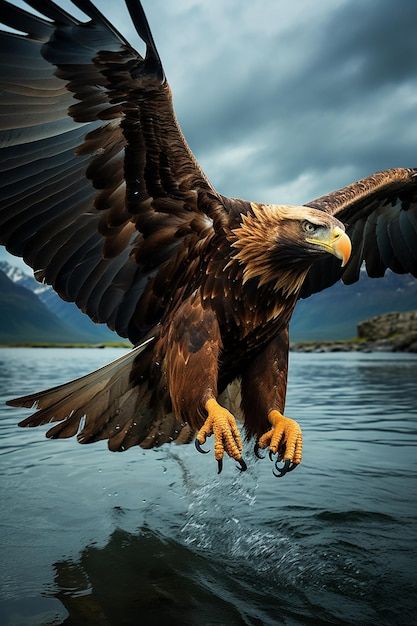 Illustration D'aigle Majestueux Fond D'é... | Premium Photo #Freepik #photo #aigle #aigle-americain #aigle-royal #flying-eagle Golden Eagle Flying, American Eagle Art, Eagle Photos, Eagle Photography, Aigle Royal, Eagle Flying, Eagle Images, Best Gym Workout, Eagle Pictures