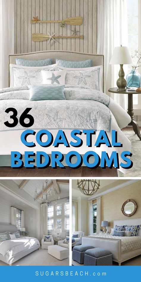 If you want it to be comfortable  the room should be bright and open. If the room is dark  you'll want to choose a light color for the walls. Beach House Bedrooms, Bedroom Ideas Beach, Themed Bedroom Ideas, Coastal Bedroom Decor, Modern Coastal Bedroom, Coastal Bedroom Ideas, Themed Bedrooms, Bedroom Coastal, Beachy Bedroom