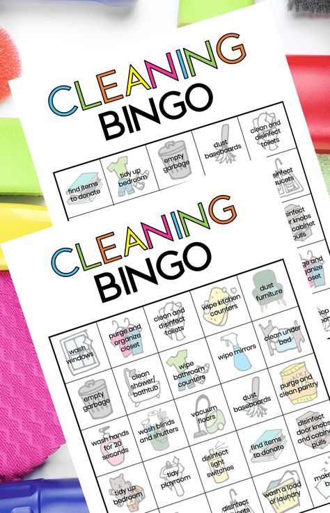 Download this free printable Cleaning Bingo Game that really works! Learn how to teach kids to clean with this creative and fun game. #CleaningGame #Bingo #Cleaning #KidsGame #Printable #BingoCards Housekeeping Week Games, Cleaning Games For Kids, Cleaning Bingo, Free Printable Cleaning, Summer Packet, Spring Cleaning Challenge, Bingo Games For Kids, House Elves, Cleaning Fun