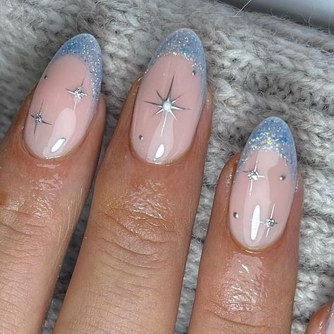 Natasha Paige on Instagram Queen Nails, January Nails, Graduation Nails, Spring Acrylic Nails, Her Nails, Blue Nail, Sparkle Nails, Nagel Inspo, November 30