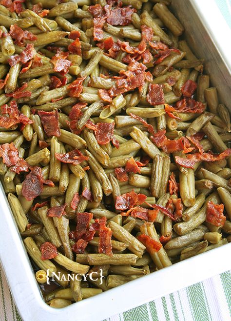 Arkansas Green Beans, Beans With Bacon, Green Beans With Bacon, Can Green Beans, Side Recipes, Veggie Sides, Veggie Dishes, Yummy Sides, Vegetable Side Dishes