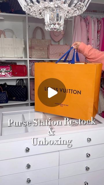 228K views · 23K likes | Micah Enriquez on Instagram: "Hubby did so good with my gift 😘 This is part 2 of my closet deep clean and declutter. I added a mini island to my closet and decided to make it my purse station. The home spring cleaning and declutter has begun and I’m excited to share more! 

#asmr #pursedrawer #pursestation #closetcleanout #closetorganization #springcleaning #organizedhome #organizewithme #whatsinmybag #purseorganization #momlife #selfcare #purseessentials #unboxing #luxuryunboxing" Purse Restock Station, Purse Station, Purse Organization Closet, Purse Organization Ideas, Purse Storage Ideas, Organizing Purses In Closet, 200k Views, Closet Hacks, Purse Storage