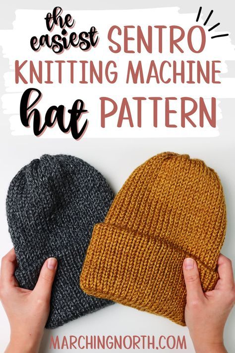 Knitting Machine Beanie Pattern, Knitting Machine Beanie, Knitting Machine Hat, Addi Projects, Addi Patterns, Diy Knitting Machine, Diy Beanie, Addi Machine, Circular Knitting Patterns