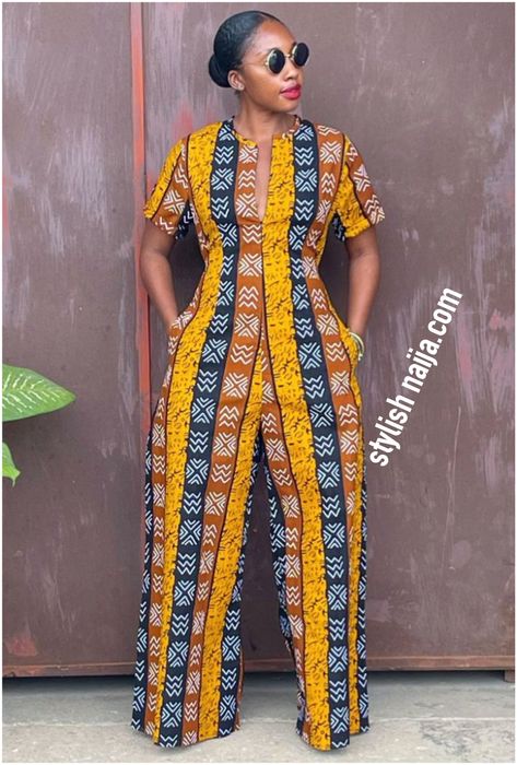 Captivating Ankara Jumpsuit Styles We Love. - Stylish Naija Jumpsuits For Ladies, Ankara Jumpsuit Styles, African Jumpsuit, Jumpsuit Styles, African Pants, Unique Jumpsuits, African Print Jumpsuit, Ankara Jumpsuit, Stylish Naija