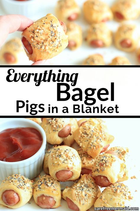 Pigs In A Blanket Lunch Ideas, Everything Bagel Pigs In A Blanket, Franks Recipes, Cottagecore Recipes, Biscuits Recipes, Football Appetizers, Party 2023, Tailgate Food, Superbowl Party Food