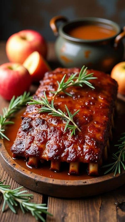 Apple Cider Braised Pork Ribs Apple Cider Ribs, Braised Boneless Pork Ribs, Apple Ribs, Boneless Ribs Recipe, Apple Cider Braised Pork, Cider Braised Pork, Christmas Pork, Apple Cider Pork, Braised Pork Ribs