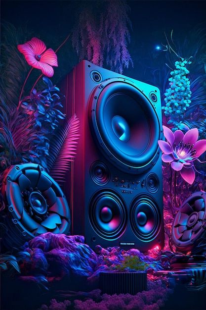 Dna Music, Music Tones, Dj Sound, Dj Art, Creative Photoshoot Ideas, Home Theater Speakers, Floral Decorations, Poster Design Inspiration, Music Artwork