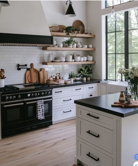 Kitchen With No Upper Cabinets Ideas, Kitchen With No Uppers, Kitchens With No Upper Cabinets Ideas, White Cabinets And Black Countertops, Kitchen With No Upper Cabinets, Kitchen No Upper Cabinets, Black Granite Countertops Kitchen, White Cabinets Black Countertops, Black Marble Countertops