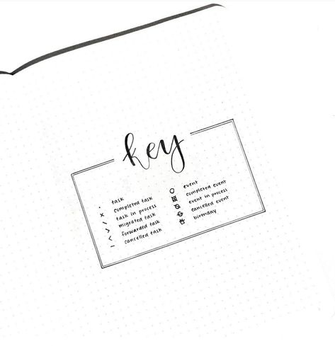 Bullet Journal Key Page, Bullet Journal Daily, Bullet Journal Index, Bullet Journal August, Journal Key, Ballet Journal, Minimalist Bullet Journal, Boulet Journal, Bullet Journal Minimalist