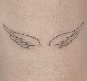 Angel Wings Tattoo Elbow, Angel Tattoo Collar Bone, Angel Wings Tattoo Ribs, Angel Tramp Stamp, Angel Wings Tramp Stamp, Bird Wings Tattoo, Tattoo Angel Wings, Small Angel Wing Tattoo, Angle Tattoo