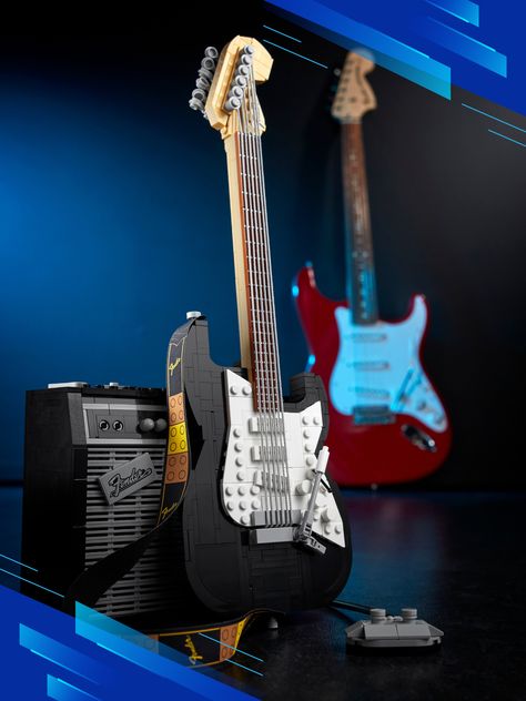 LEGO Ideas Fender Stratocaster 21329 DIY Guitar Model Building Set for Music Lovers, Complete with 65 Princeton Reverb Amplifier & Authentic Accessories, Perfect Way to Rock Gift Giving Lego Guitar, Diy Guitar, Rock Gifts, Buy Lego, Fender Stratocaster, Lego Ideas, Model Building, Music Lovers, Gift Giving