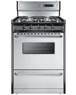 Summit TNM63027BFKWY 24" range Gas Ranges, Cooking Range, Single Oven, Clean Cooking, Gas Oven, Gas Cooktop, Digital Clock, Large Tray, Gas Range