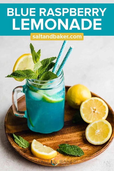 Blue Raspberry Drinks Alcohol, Blue Drink Ideas Non Alcoholic, Natural Blue Drink, Fun Lemonade Drinks, Blue Raspberry Lemonade Punch, Fancy Lemonade Drink Recipes, Blue Drinks For Baby Shower Recipes, Blue Lemonade Non Alcoholic, Blue Baby Shower Drinks