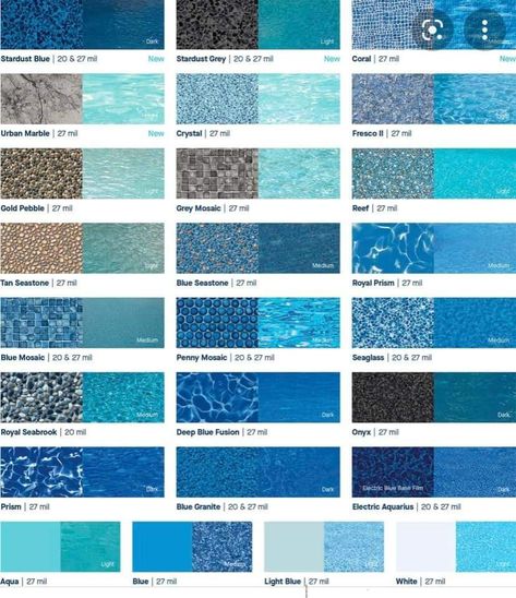 Pebblecrete Pool Colours, Pool Liner Colors In Water, Tree Column, Pool Colours, Pool Makeover, Pool Play, Big Swimming Pools, Beach Entry Pool, Dream Backyard Pool