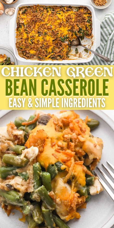 Chicken Green Bean Casserole Recipes, Green Bean Freezer Meal, Chicken Green Bean Casserole Crock Pot, Chicken Potato Green Bean Casserole, Chicken Green Bean Rice Casserole, Green Bean Casserole With Cream Chicken, Chicken And Green Beans Casserole, Green Bean And Chicken Casserole, Creamy Chicken And Green Beans