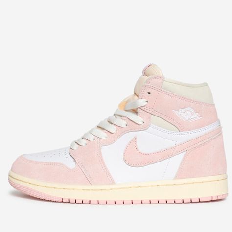 Authentic Air Jordan 1 Retro High Og Color, Washed Pink Size 8.5 Brand New In Box Washed Pink 1s, Jordan Rosa, Pink Air Jordan 1, Air Jordan Retro Low, Jordans Aesthetic, Nike Air Max Pink, Jordan Pink, Sneaker Ball, Jordans Retro