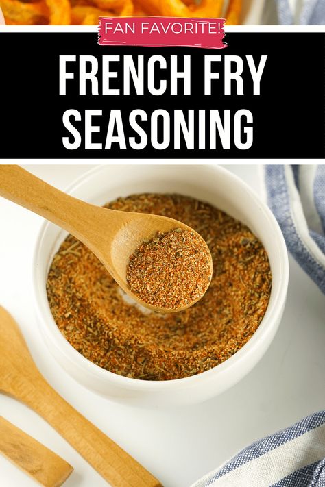 French Fry Seasoning gives your side dishes the kick they've been missing! Sprinkle this blend of spices onto fries for a flavor experience. Best French Fry Seasoning, Fry Seasoning, Crispy Breakfast Potatoes, French Fry Seasoning, Busy Mom Recipes, Roasted Potato Wedges, Homemade French Fries, Roasted Potato, Burger Seasoning