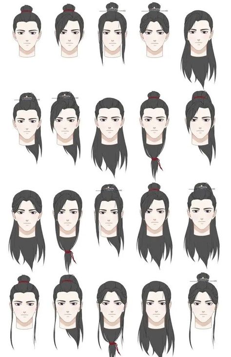 Traditional Chinese Hairstyle, Chinese Hairstyles, Ancient Chinese Hairstyles, Male Hanfu, Hairstyles Male, Geisha Makeup, Back Drawing, Chinese Accessories, Drawing Hair Tutorial