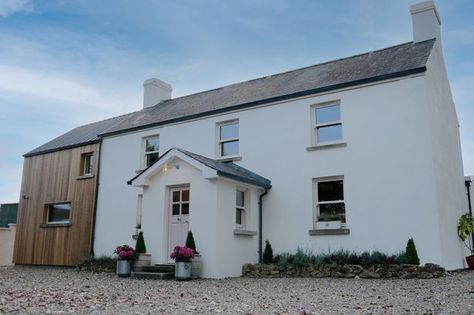 Irish Farmhouse Interior, Irish Farmhouse Exterior, Irish Cottage Exterior, Irish Farmhouse Renovation, Modern Irish Cottage, Modern Irish Farmhouse, Irish Cottage Renovation, Old Farmhouse Renovation, Irish House Plans