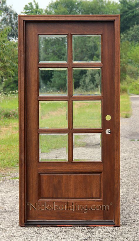 French Single Door, Wood Glass Door Design, Single Glass Door Design, Door Design With Glass And Wood, Glass Door Design Interiors, Doors Exterior Entrance, Wood Door With Glass, Single Glass Door, Wooden Glass Door