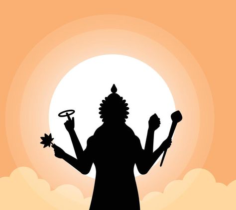 indian god lord vishnu. ethnic deity of Hinduism mythology. vector illustration design Shadow God Art, Trace Art, Tracing Art, Shadow Images, Indian God, Download Background, Pooja Room, Lord Vishnu, Pooja Rooms