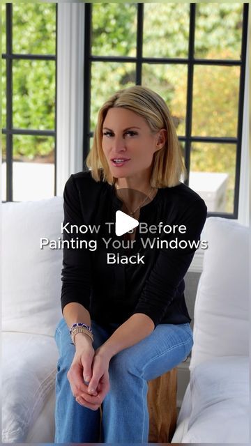 Linda Hoffman | Interior Designer on Instagram: "Why paint just the sashes? 🖌️

👉 Black sashes add contrast and elegance, while white trim keeps it classic.
Small changes = Big impact! 

💬 Comment “Tips” for our free Ebook!
-
-
#InteriorDesignTips #HomeStyling #DesignInspo #HomeMakeover #DIYDecor #RoomRefresh #ElegantSpaces #ModernDesign #luxuryliving" Paint Window Trim Black, Black Window Trim Interior, Black Windows White Trim, Window Trim Black, Modern Window Trim, Painting Windows, Black Window Trims, Windows Black, White Drapes